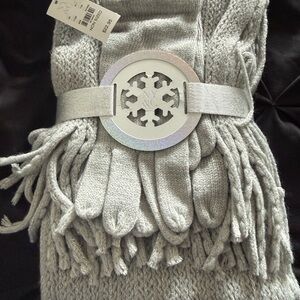 Gray Knit Scarf, and gloves